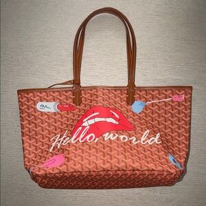 Brown Patterned Tote Bag